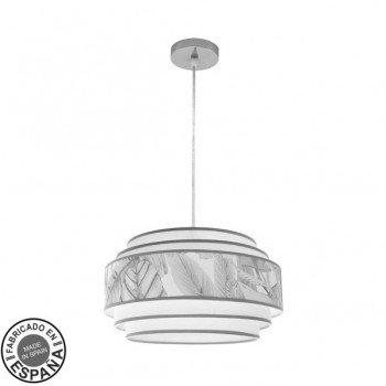 Distribuidor - Lâmpadas Diversas | Colgantes Moderno | COLGANTE 5P CAMERUN 1XE27 BLANCO/GRIS REGX40X40CM Ref: 227994065